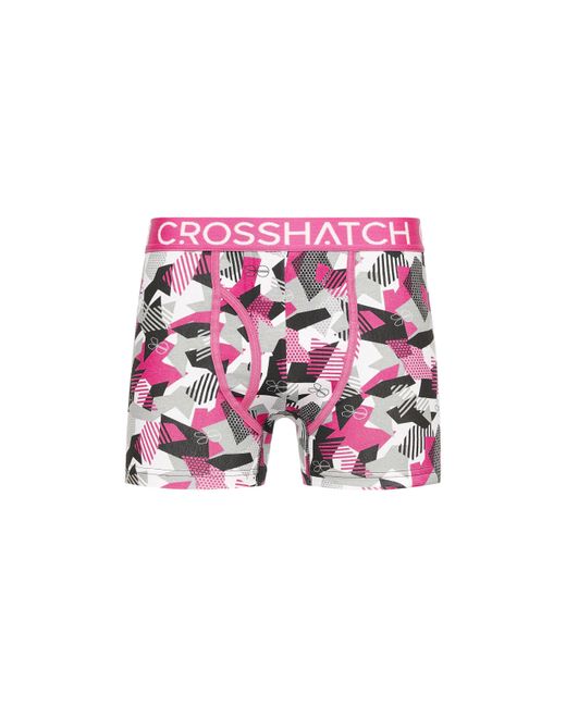BoohooMAN Pink Crosshatch Crystaline Boxers 3pk for men