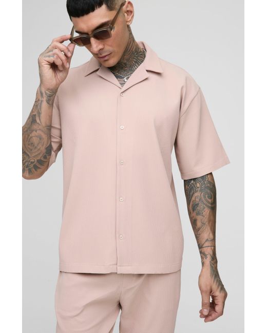 BoohooMAN Tall Hemd & Hose in Natural für Herren