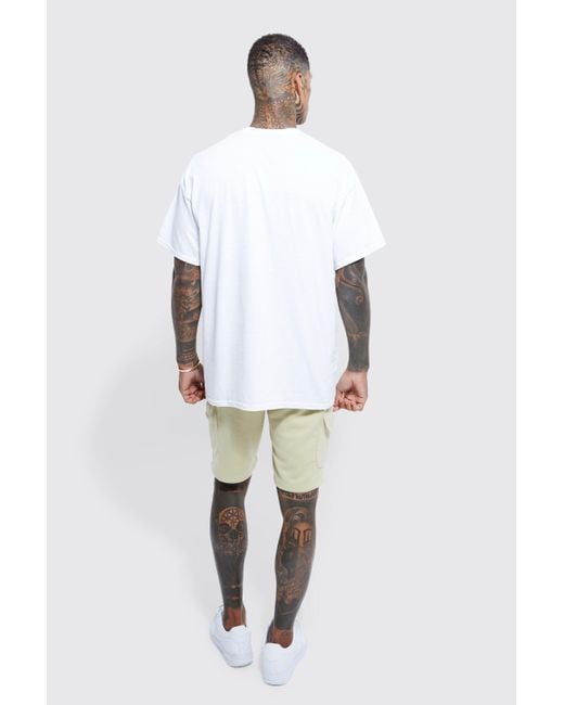 BoohooMAN Oversize T-Shirt mit lizenziertem Florida Print in White für Herren
