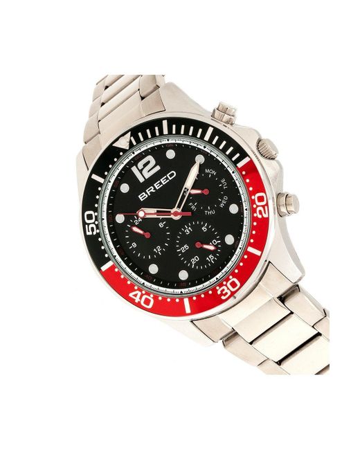BoohooMAN Red Breed Pegasus Bracelet Watch With Day & Date for men