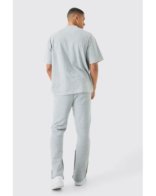BoohooMAN Oversized Extended Neck T-shirt in Gray für Herren