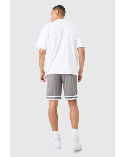 BoohooMAN White Oversized Snoop Dog License T-shirt And Short Set for men