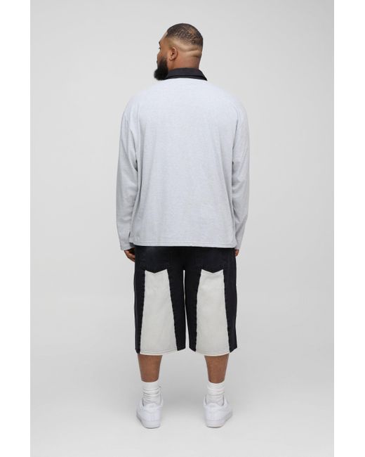 Pantalón Deportivo Plus Con Refuerzo Y Panel En La Espalda Boohoo de color Black