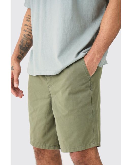 BoohooMAN Green Relaxed Fit Shorts for men