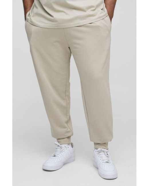 BoohooMAN Natural Plus 260Gsm Loopback Regular Fit Basic Sweatpants for men