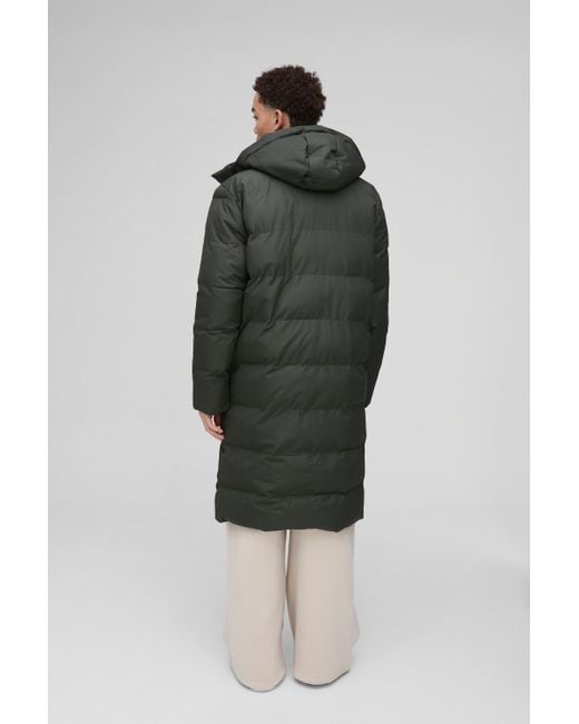 BoohooMAN Green Longline Hooded Puffer Coat for men