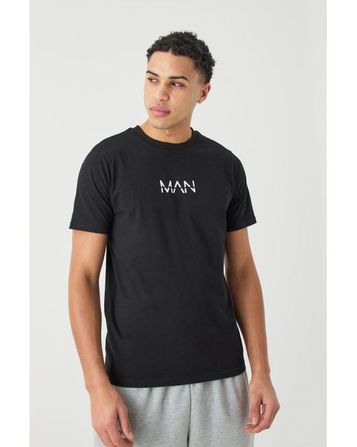 BoohooMAN Black Dash Slim Fit T-shirt for men