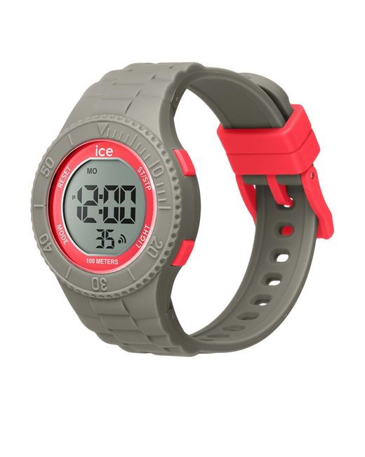 BoohooMAN Red Ice-watch 021623 Ice Digit 35mm Quartz Watch for men