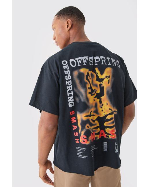 BoohooMAN Blue Oversized The Offspring Band Boxy License T-shirt for men