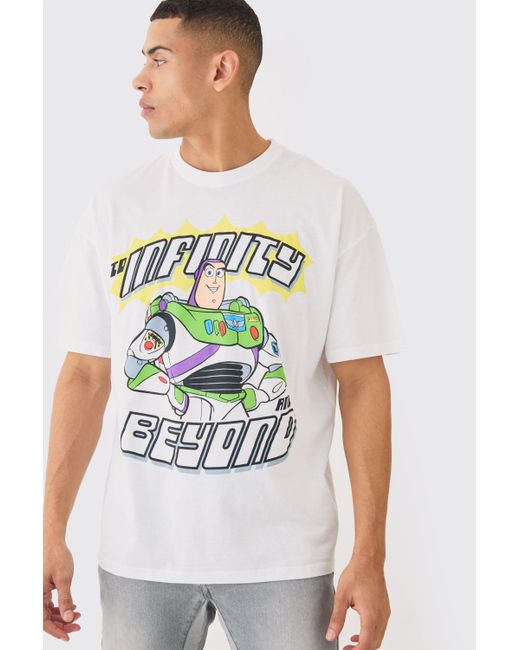 BoohooMAN Gray Oversized Disney Toy Story Buzz License T-shirt for men