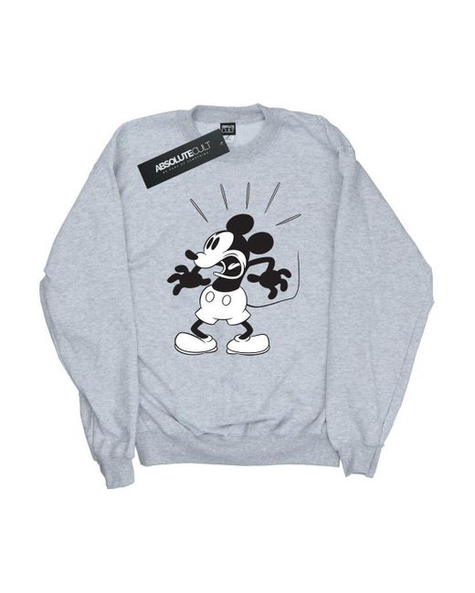 BoohooMAN Gray Disney Mickey Mouse Scared Sweatshirt for men