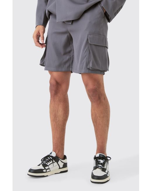 BoohooMAN Blue Mix & Match Tailored Cargo Shorts for men
