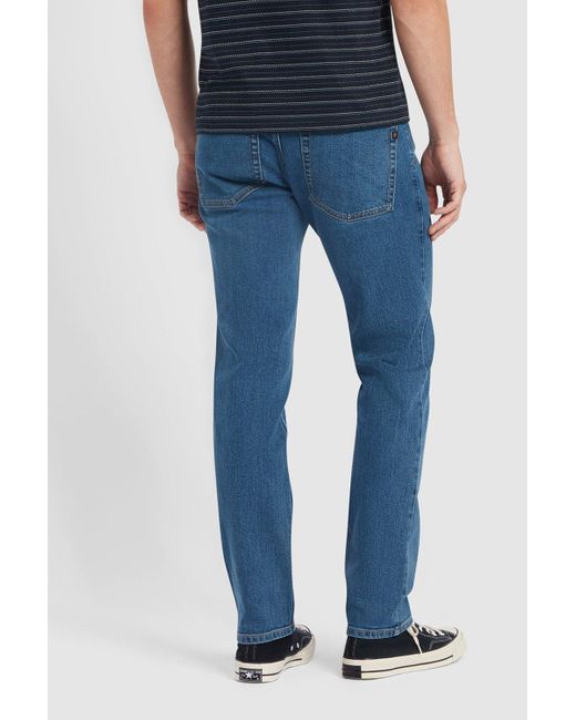 BoohooMAN Blue Elm Straight Fit Denim Jean Worn Indigo for men