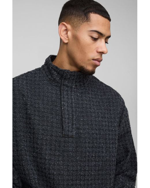 Camisa Oversize Texturizada Estilo Rugby Vaquera Boohoo de color Blue