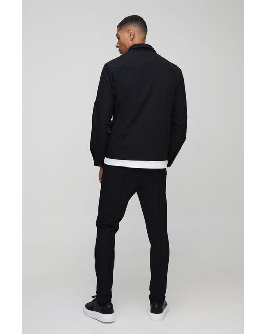 BoohooMAN Blue Long Sleeve Regular Fit Shacket for men