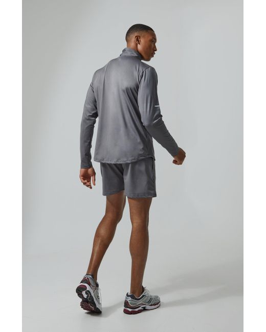 BoohooMAN Shorts mit Active Logo in Gray für Herren