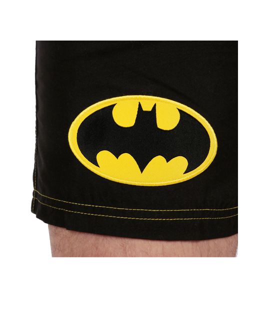 BoohooMAN Black Dc Comics Batman Swim Shorts With Pockets for men