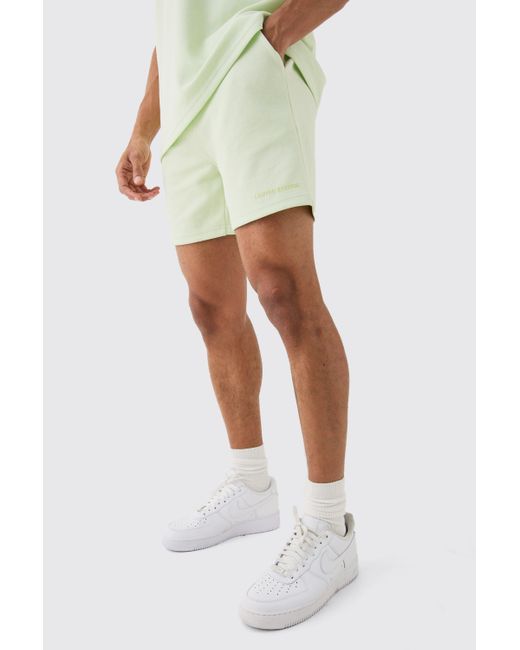 BoohooMAN White Loose High Build Pique Limited Short for men