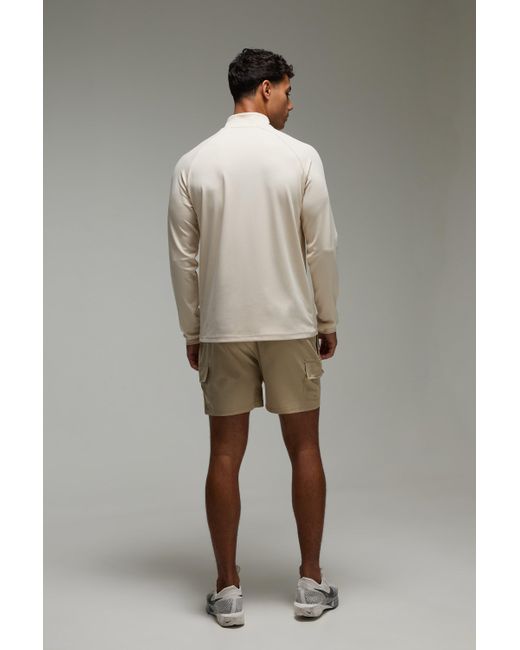 Training Dept Man Active Resistente Con Cremallera 1/4 Y Cuello Alto Boohoo de color Brown