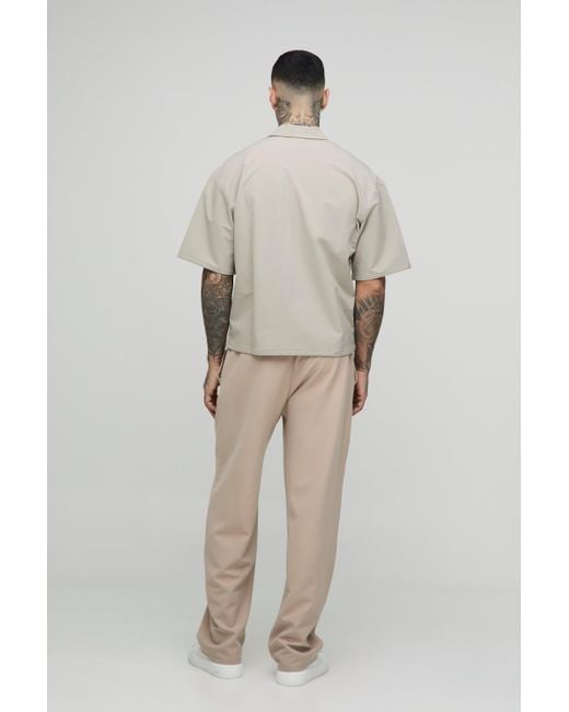 Technic Gray Tall Al Stretch Short Sleeve Boxy Oversized Shirt