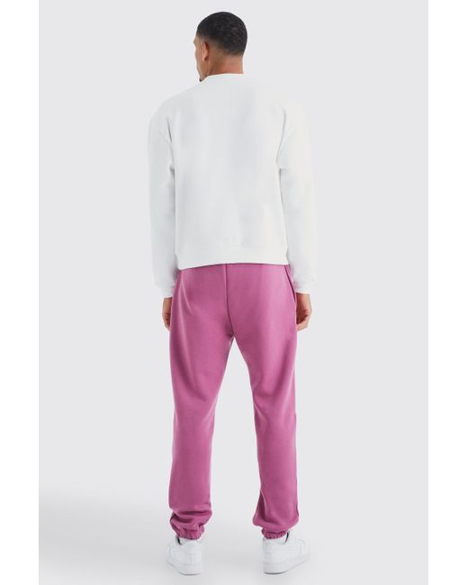 BoohooMAN Pink Tall Core Fit Man Signature Branded Jogger for men
