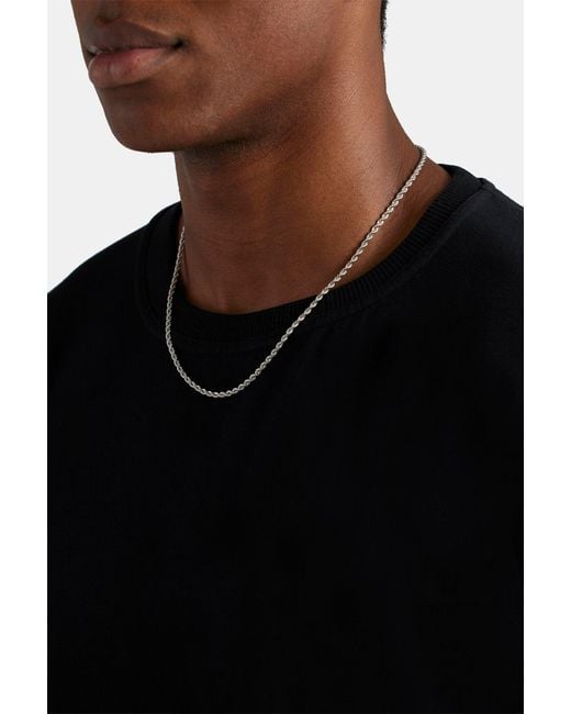 BoohooMAN Black Cernucci 3mm Rope Chain for men