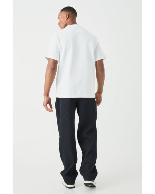 BoohooMAN White Man Core Fit Raglan Heavy Interlock T-shirt for men