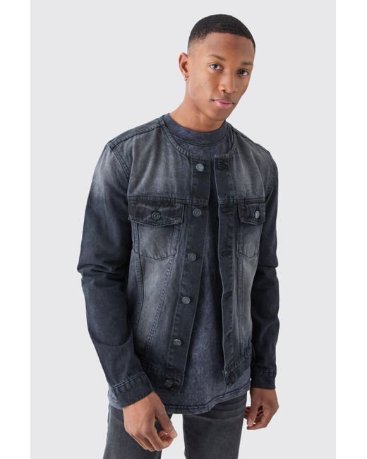 Boohooman black outlet denim jacket