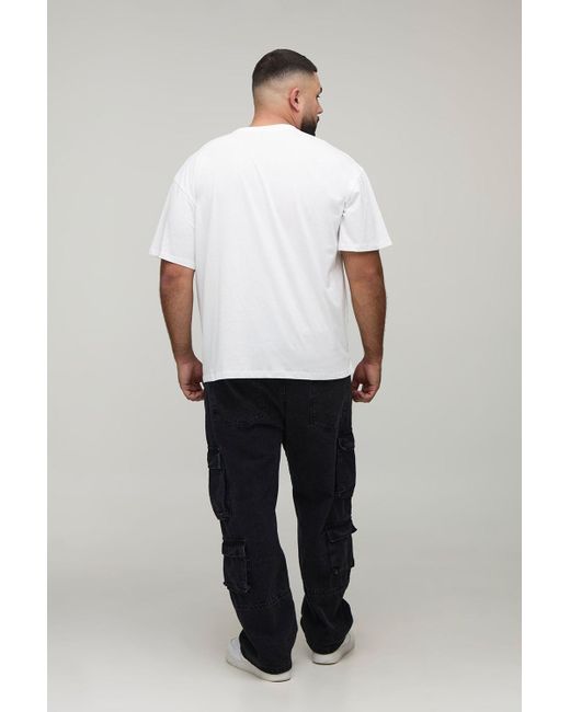 BoohooMAN White Plus Oversized Superman License Print T-Shirt for men