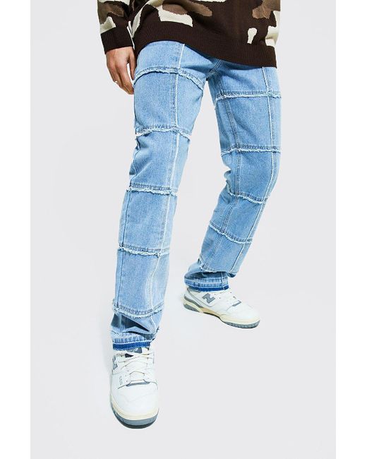 patchwork jeans mens