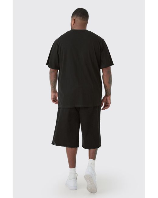 BoohooMAN Plus Basic Crew Neck T-shirt in Black für Herren