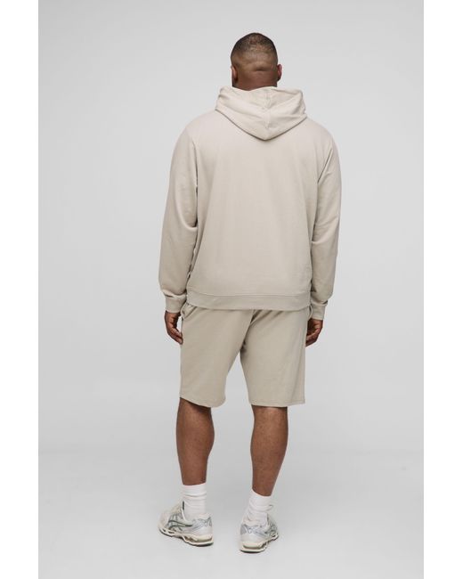 BoohooMAN Plus Basic Hoodie in Natural für Herren