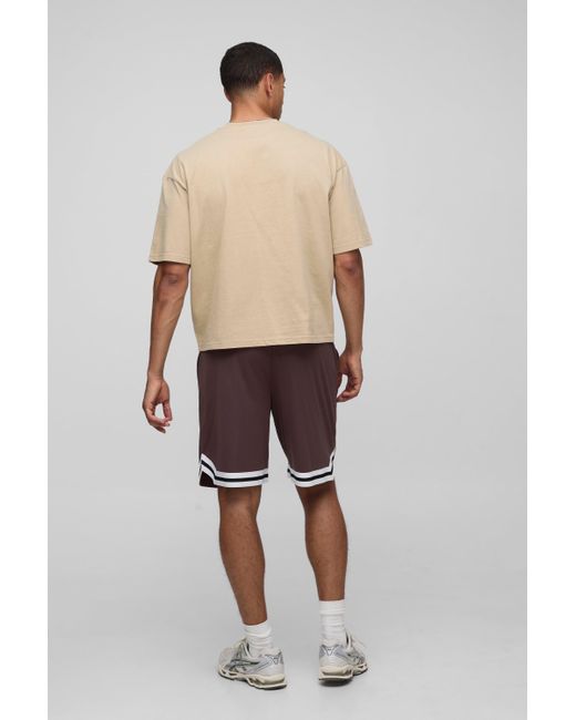 BoohooMAN Kastiges Oversize T-Shirt und Basketball-Shorts in Brown für Herren