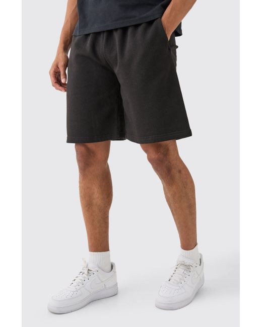 BoohooMAN Oversized Jersey Shorts in Black für Herren