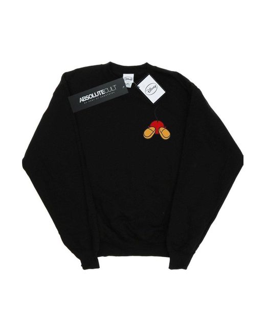 BoohooMAN Black Disney Mickey Mouse Backside Breast Print Sweatshirt for men