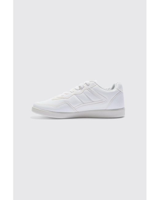 Boohoo Multi Panel Chunky Sole Sneakers In White