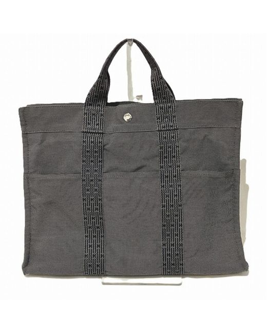 BoohooMAN Hermes Preloved Garden Party Tote Pm Canvas Unisex - Black Tote Bags for men