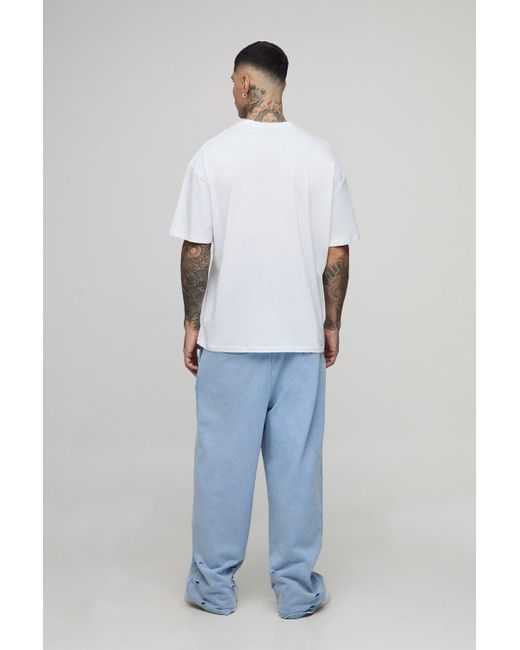 BoohooMAN Gray Tall Oversized Location Floral Print Abstract T-Shirt for men