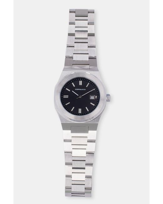BoohooMAN Gray Cernucci Cernucci Polished Watch - Black for men