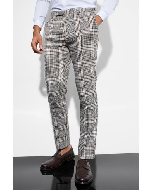 High Waisted Flannel Suit Pants Grey  NAKD