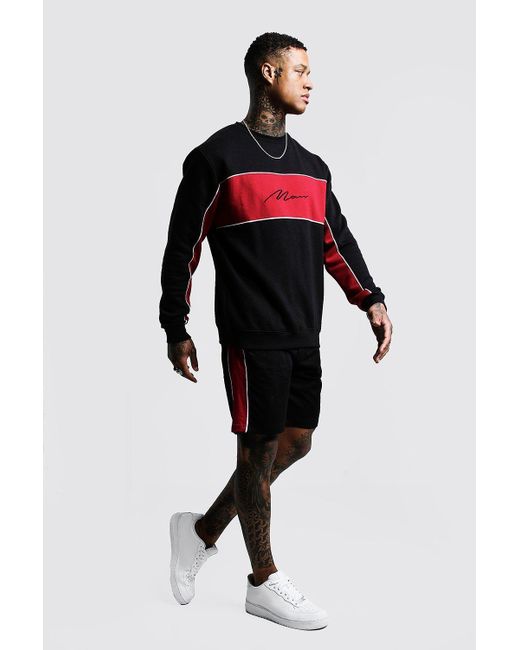 boohooman black tracksuit