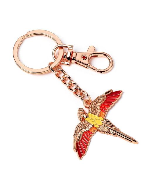 BoohooMAN White Harry Potter Charm Fawkes Keyring for men