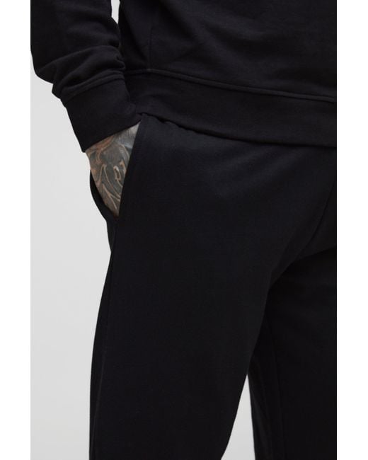 BoohooMAN Tall Basic Jogginghose mit geteiltem Saum in Black für Herren