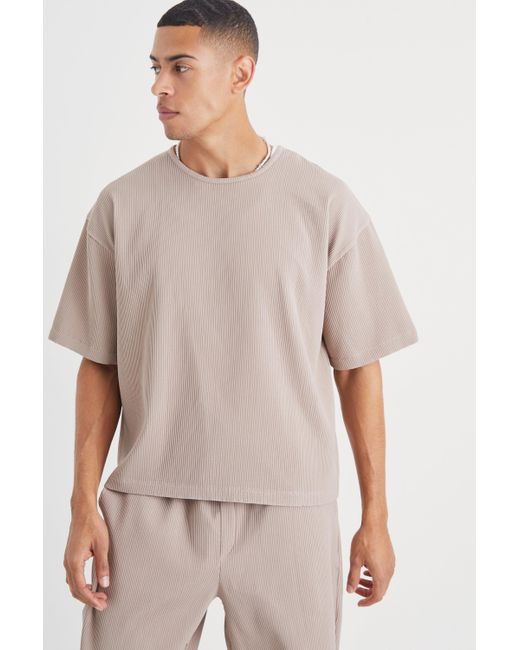BoohooMAN Multicolor Pleated Oversized Boxy T-shirt & Trouser for men