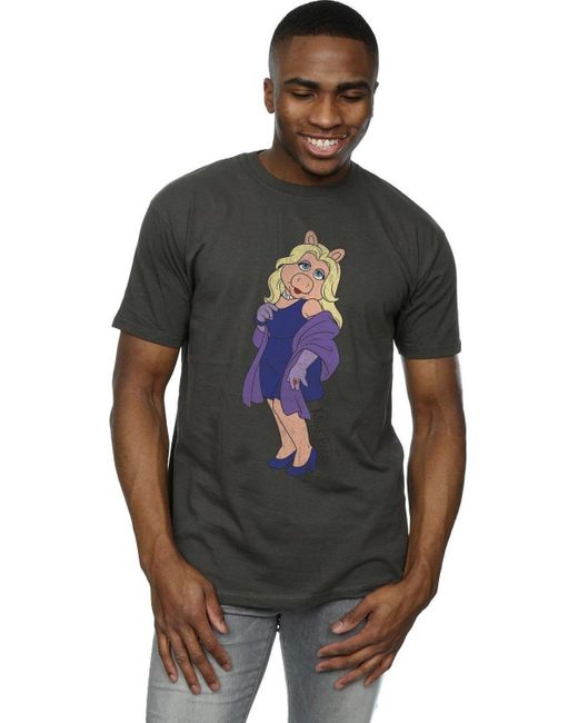BoohooMAN Black Disney The Muppets Classic Miss Piggy T-shirt for men