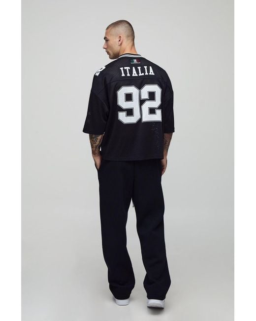 BoohooMAN Blue Basic Baggy Drop Crotch Jogger for men