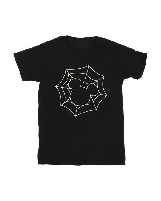 BoohooMAN Black Disney Mickey Mouse Spider Web T-shirt for men
