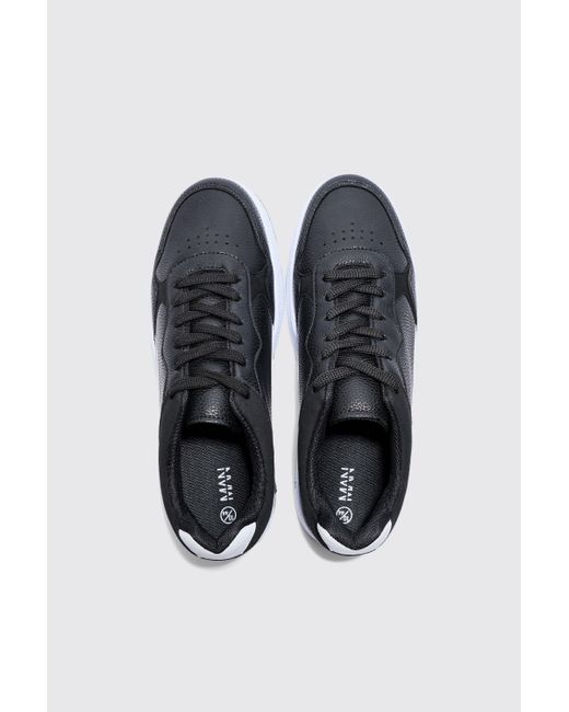 BoohooMAN Multi Panel Chunky Sole Sneakers In Black for men