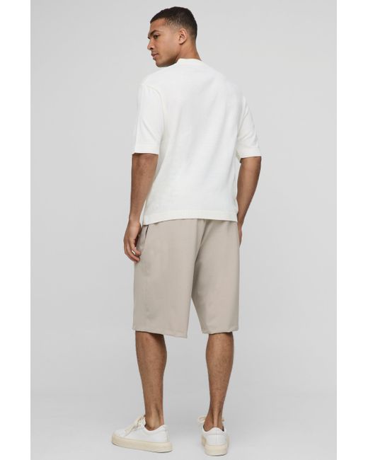 BoohooMAN White Regular Fit Lightweight Knitted T-Shirt for men
