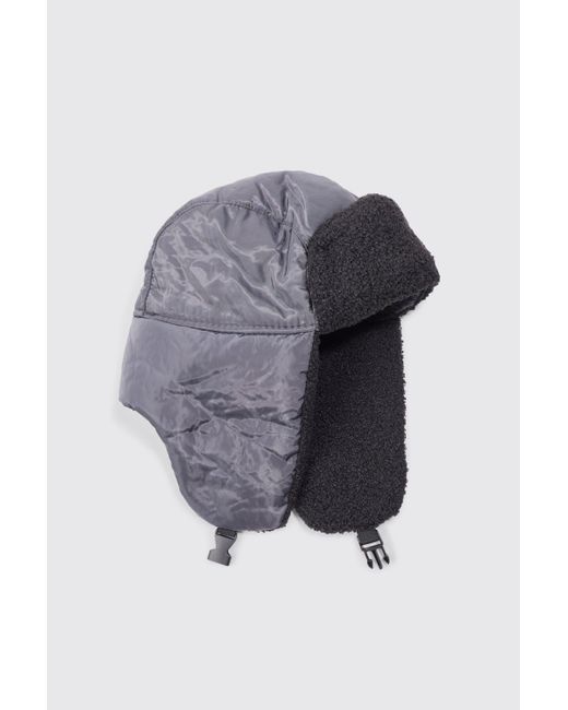 BoohooMAN Nylon Trapper Hat With in Black for Men Lyst UK